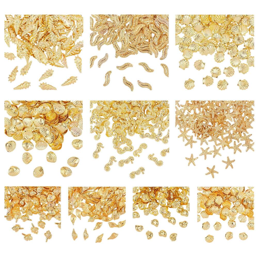 5096 1000pcs 10 Style Ocean Theme Resin Fillers Mini Seashells Nail Art